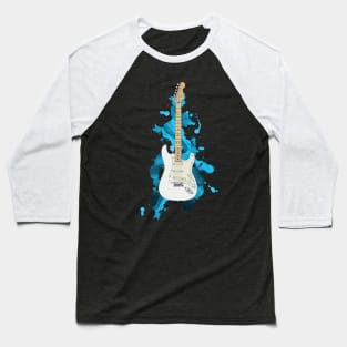 S-Style Electric Guitar Polar White Color Baseball T-Shirt